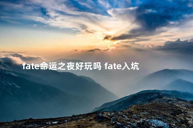 fate命运之夜好玩吗 fate入坑顺序